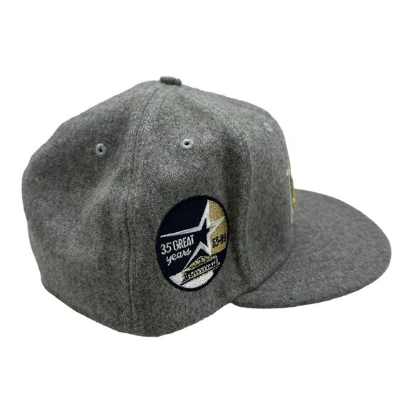 New Era 59Fifty Houston Astros Hat Cap Size 7 1/8 Gray Melton Wool Fitted MLB - Picture 4 of 6